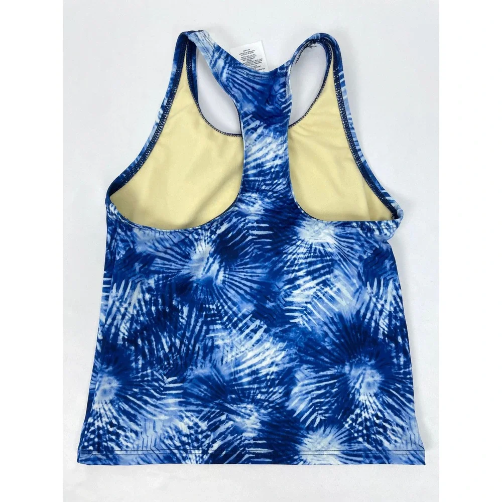 Lands' End Girl Size 8 Blue Swim Top Tankini Racerback